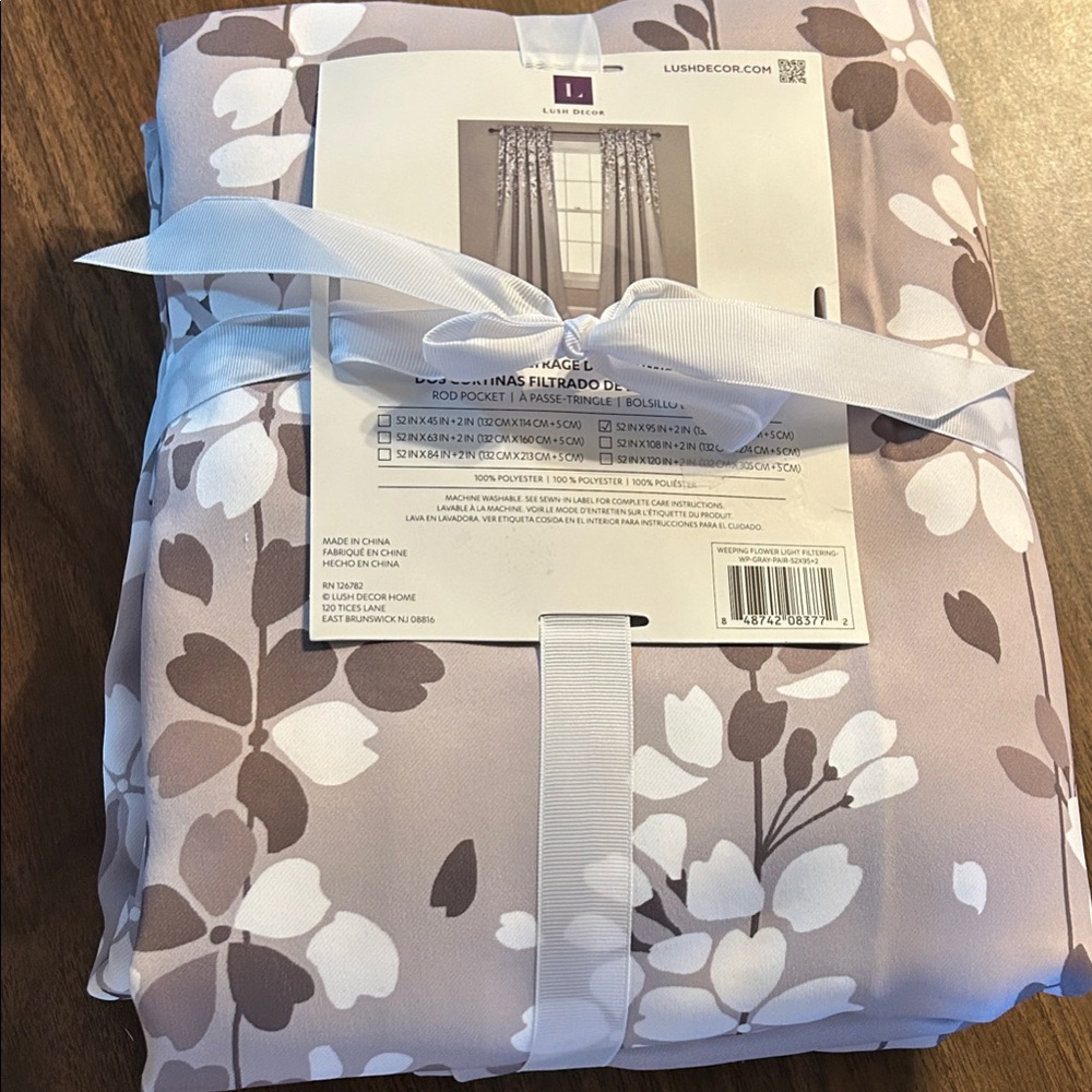 Lush Decor Lavender and White Floral Drapes